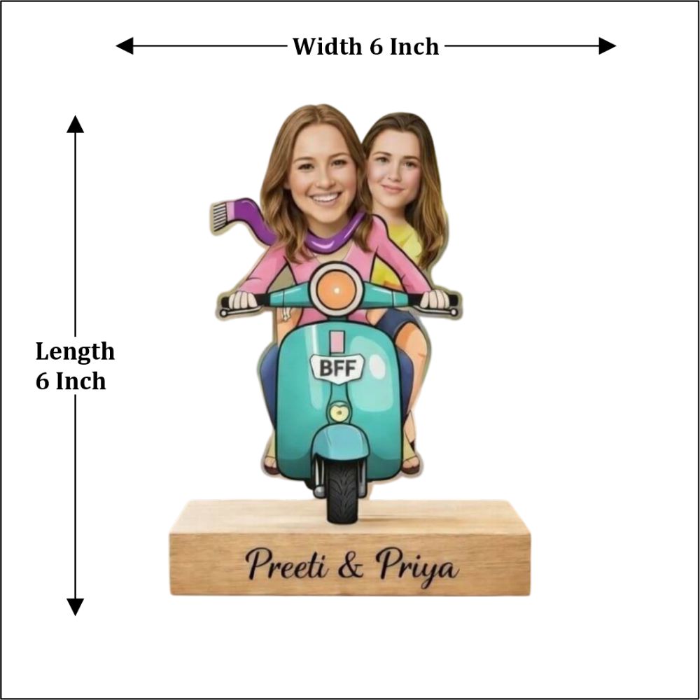 Customized Scooter Caricature For Bestie - 5