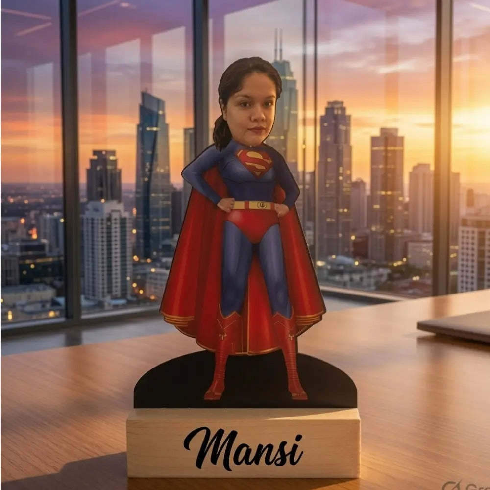 Custom Superhero Photo Standee with Name .