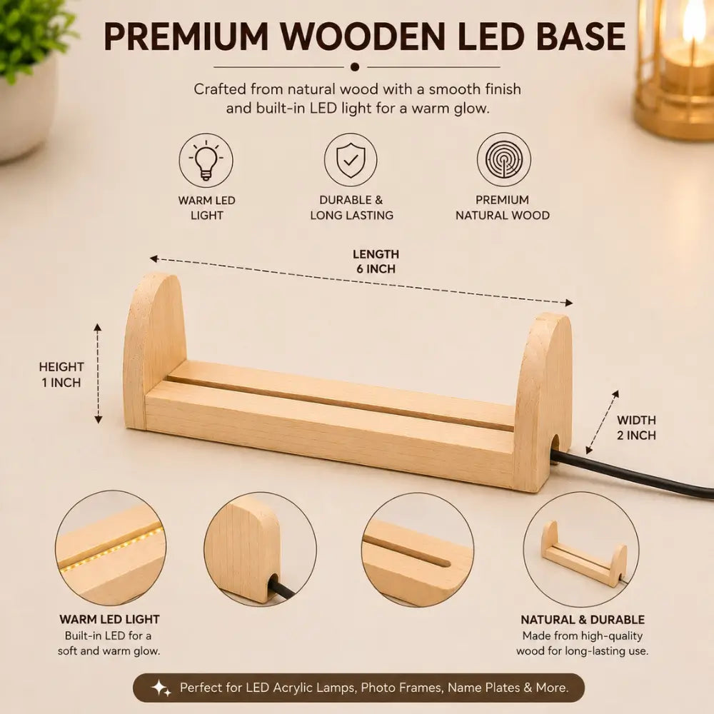 U-Type Wooden LED Base