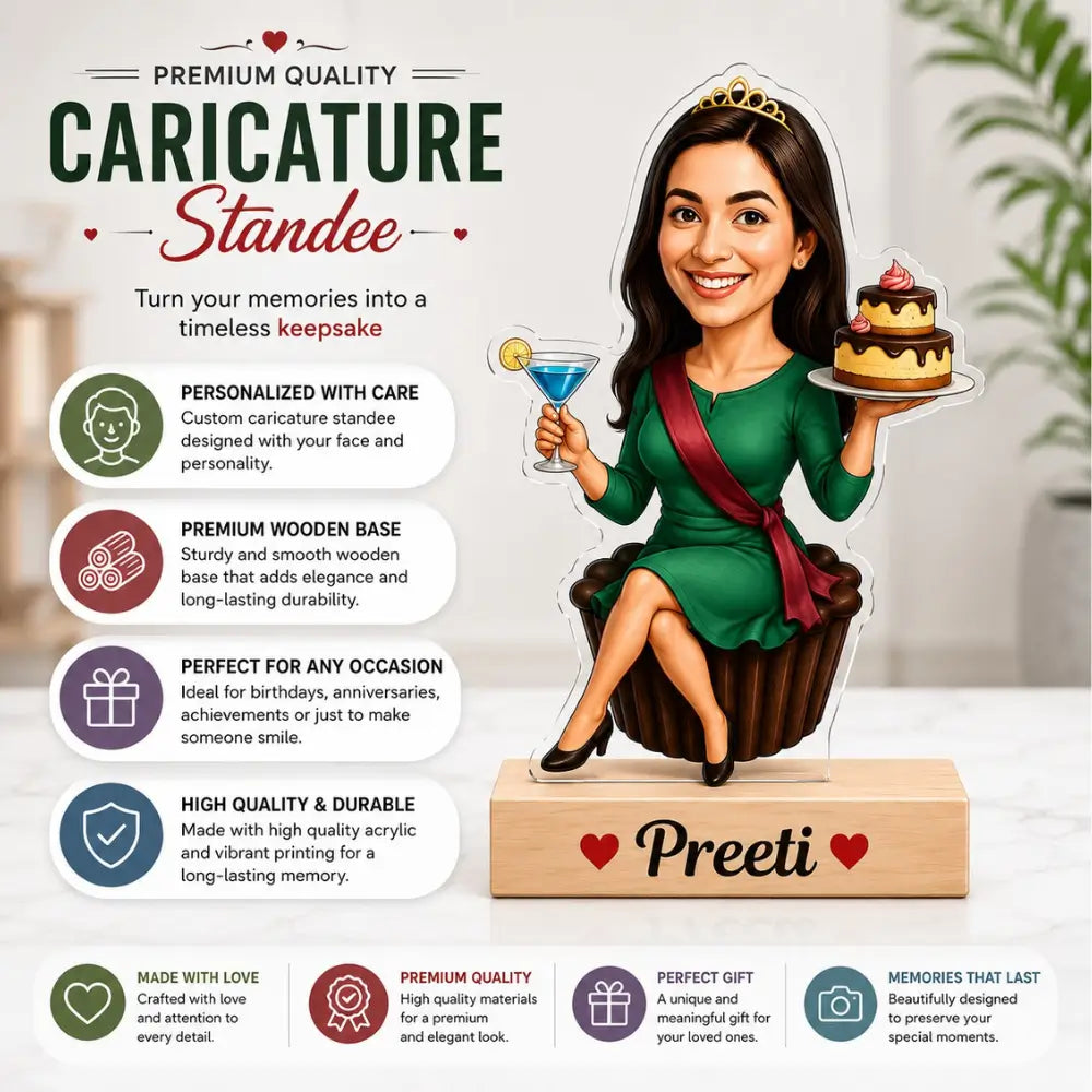 Customized Birthday Queen Caricature
