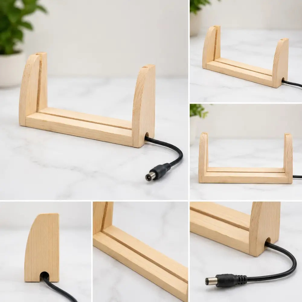 U-Type Wooden LED Base