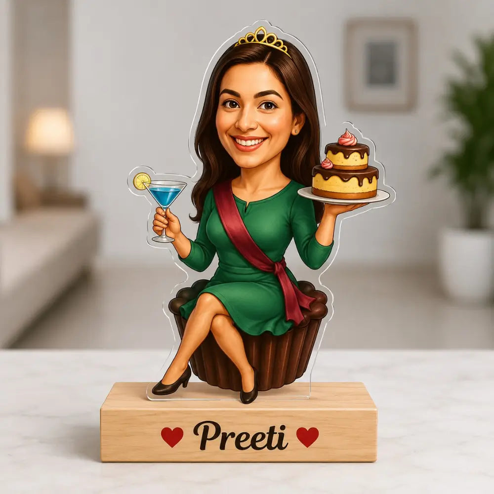 Customized Birthday Queen Caricature