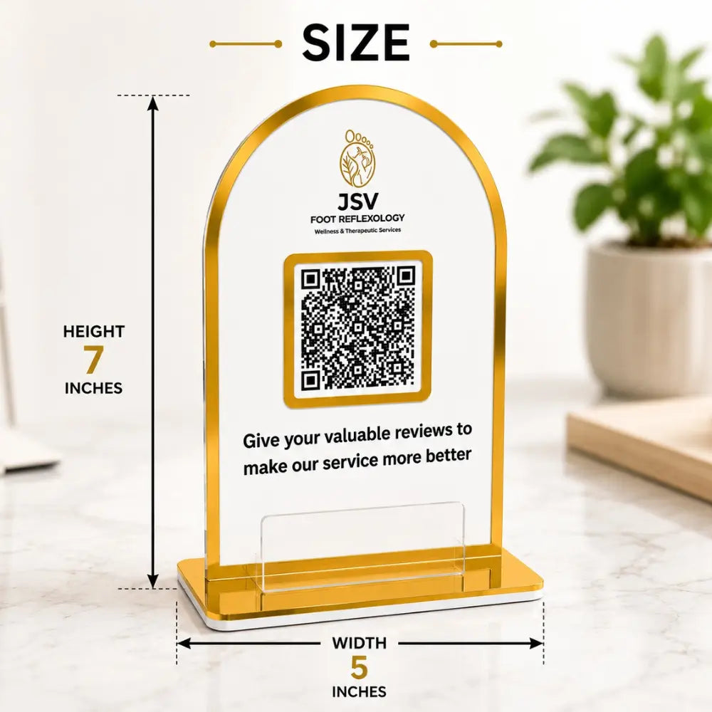 Custom Acrylic QR Code Stand with Card Holder