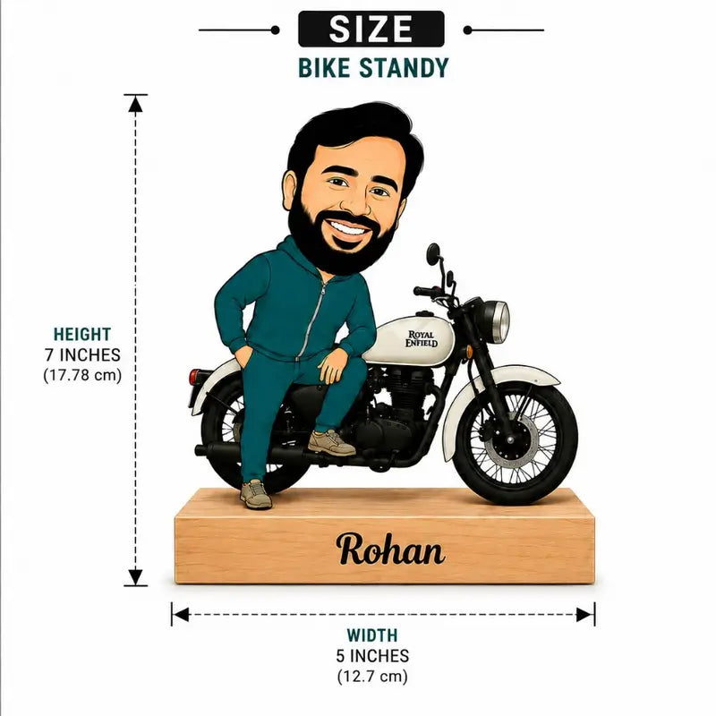 Customized Royal Enfield Bullet Caricature