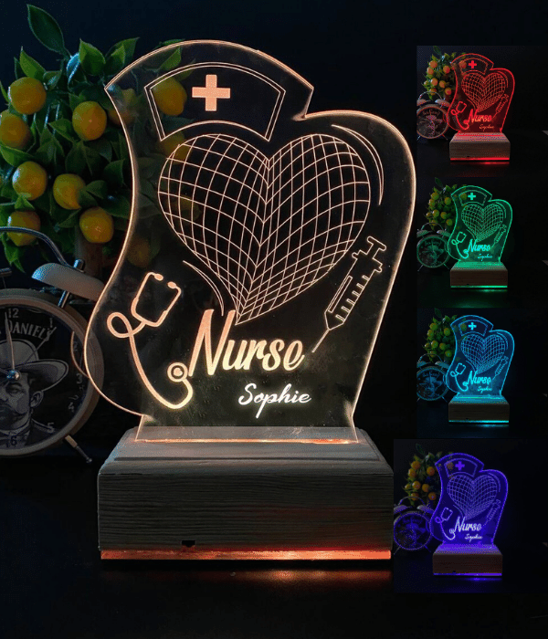 Customized Nurse led lamp with name - 4
