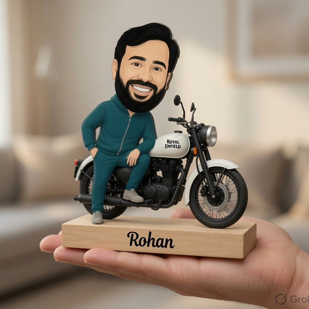 Customized Royal Enfield Bullet Caricature