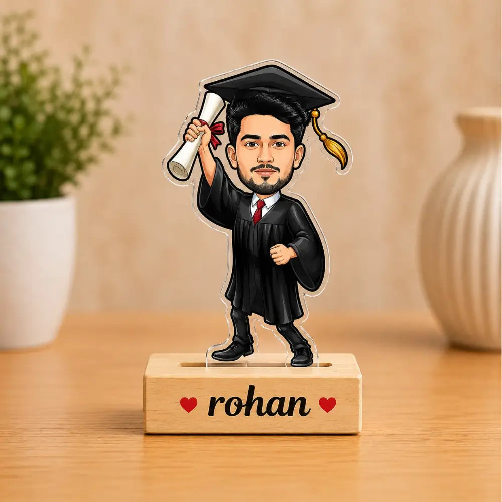 Customized Graduation Boy Caricature