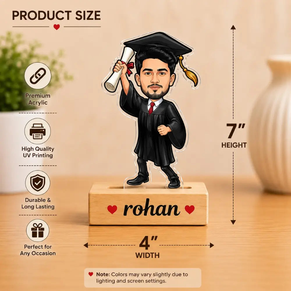 Customized Graduation Boy Caricature