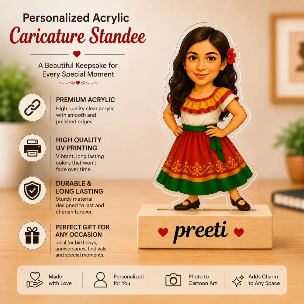 Customized Girl in frock Caricature