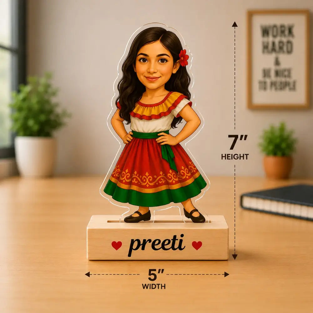 Customized Girl in frock Caricature