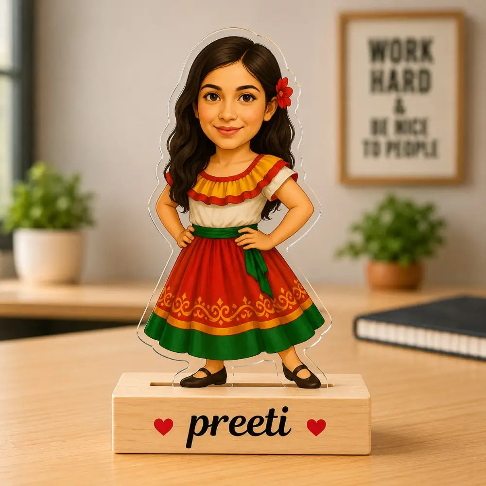 Customized Girl in frock Caricature