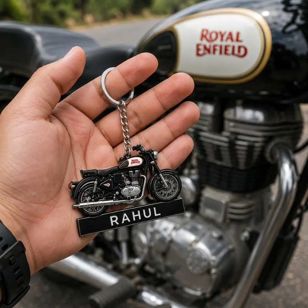 Customized Bike keychain with photo and number