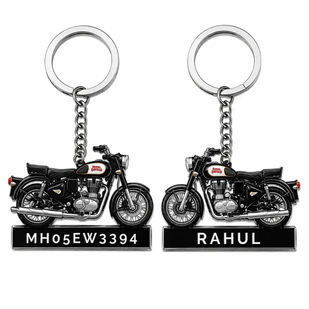 Customized Bike keychain with photo and number