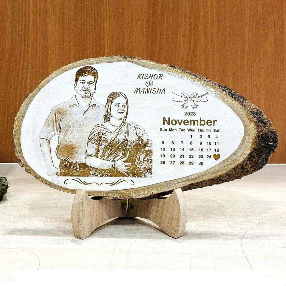 Wooden Photo Calendar Plaque for Parents Anniversary - 3