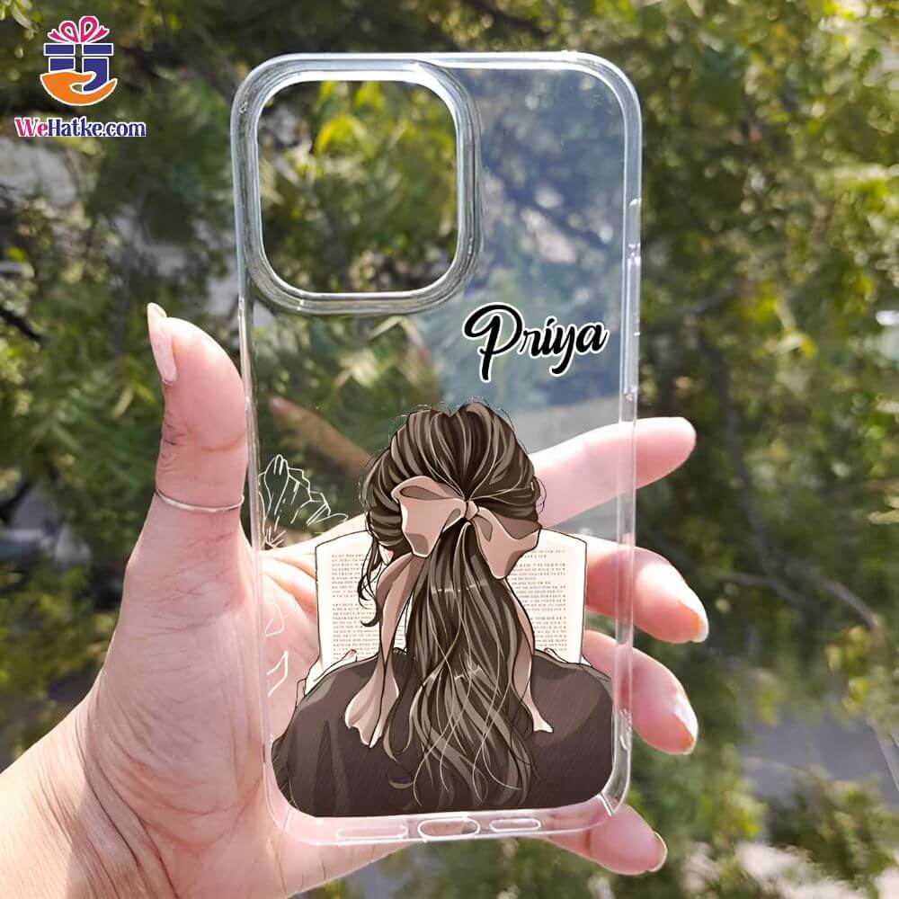Customized Back Case for girl reading book - 3