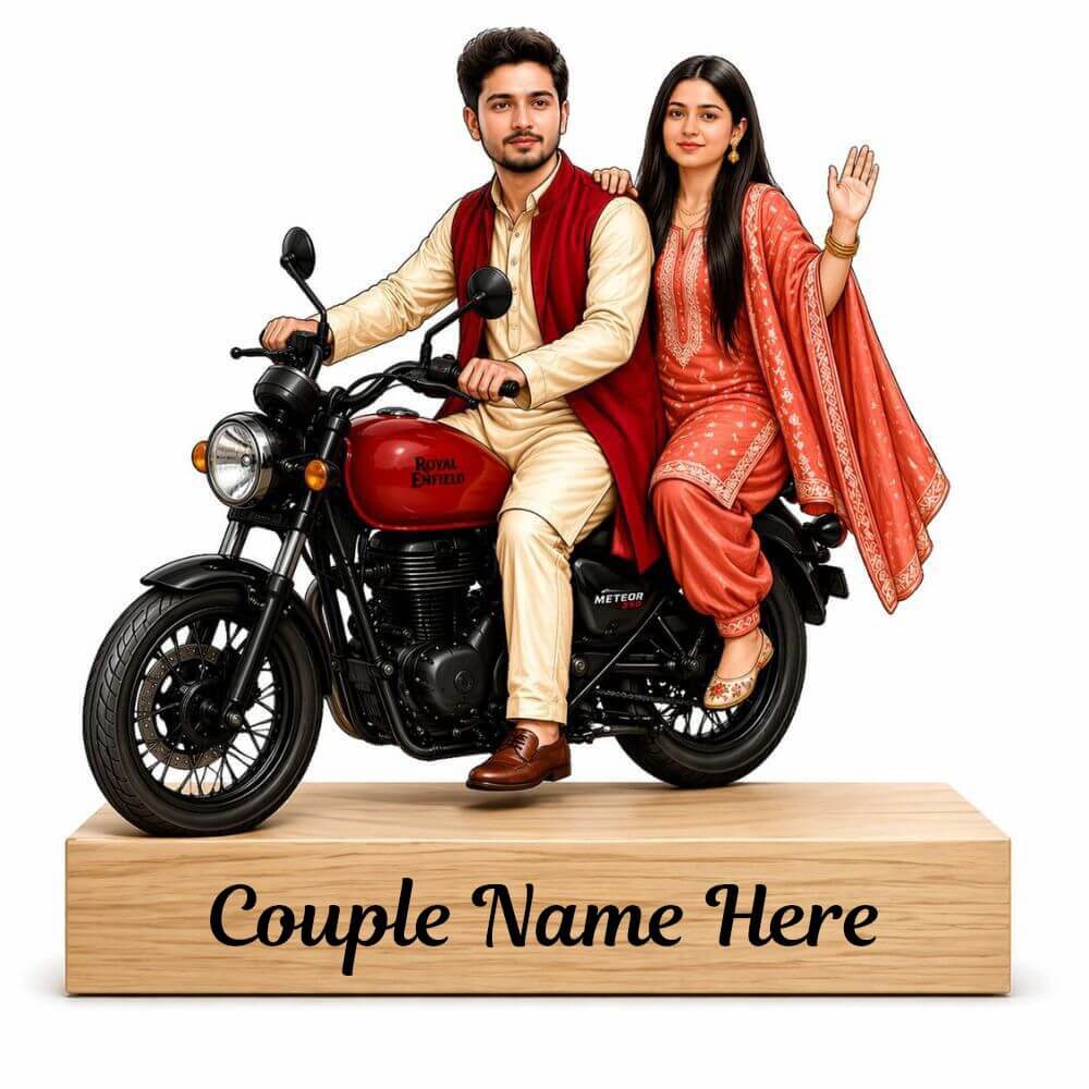Couple Bike Caricature Acrylic Standee