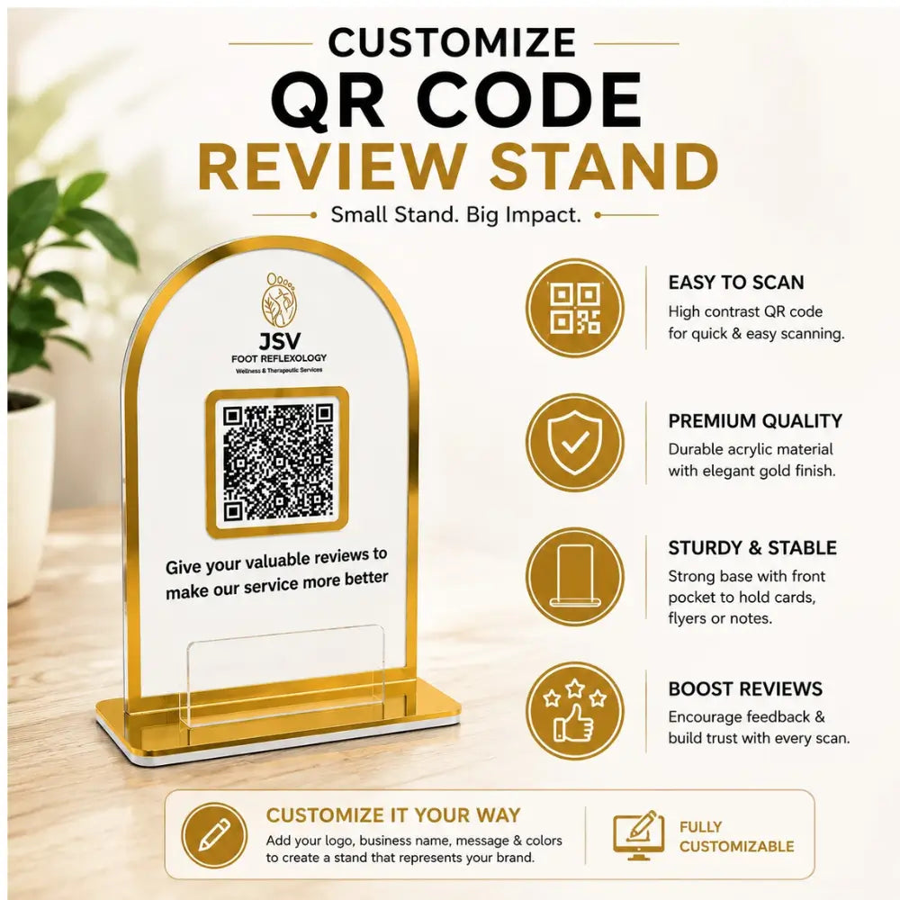 Custom Acrylic QR Code Stand with Card Holder
