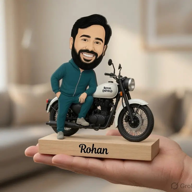 Customized Royal Enfield Bullet Caricature