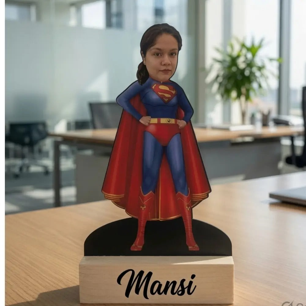 Custom Superhero Photo Standee with Name .