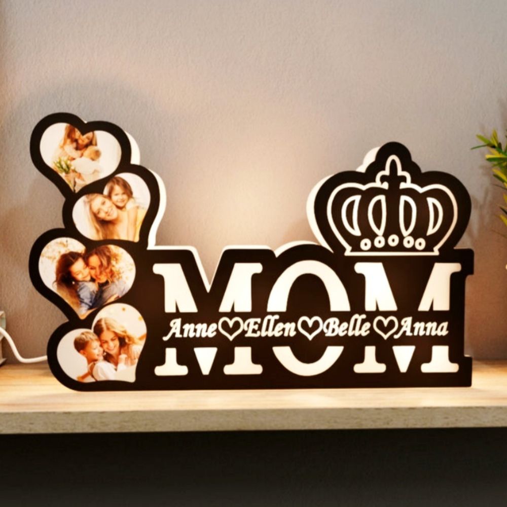 Customized MOM Photo Lamp with Kids Name - 2