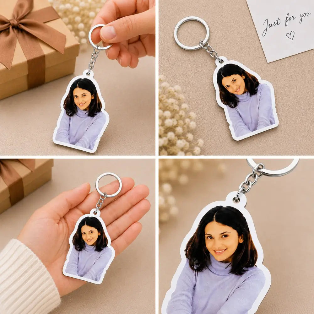 Customized photo cutout keychain