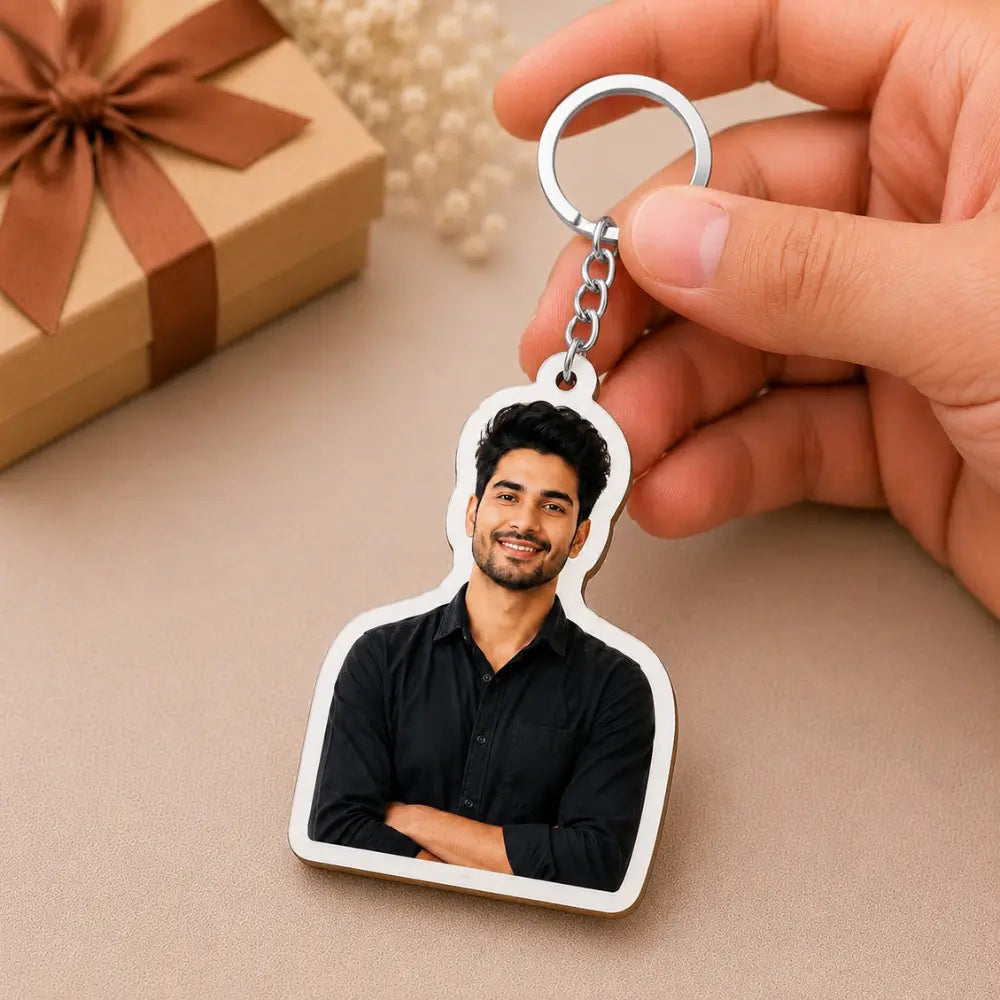 Customized photo cutout keychain