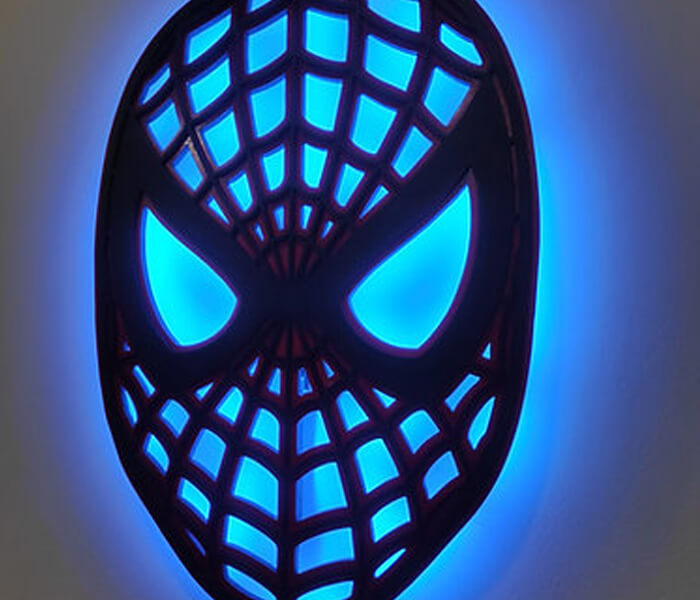 Customized Spiderman Face Wall Hanging Led frame - 2