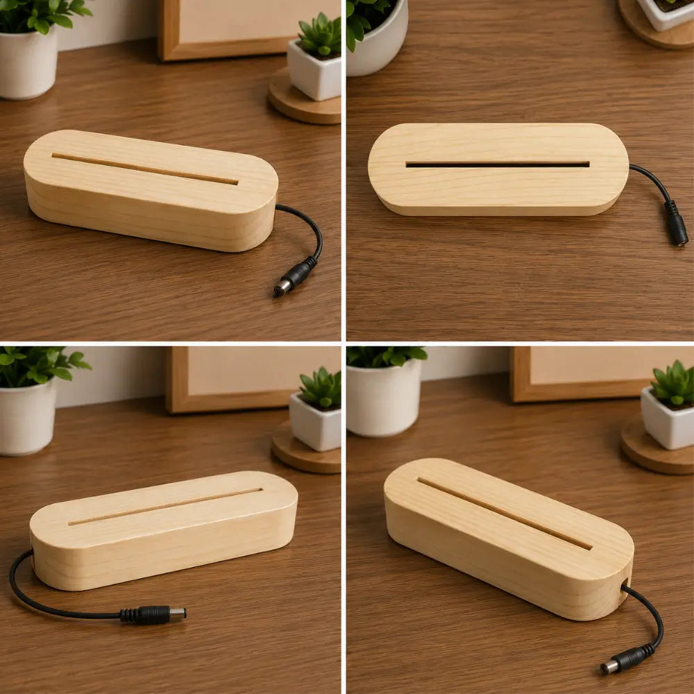 Premium Wooden LED Lamp Base