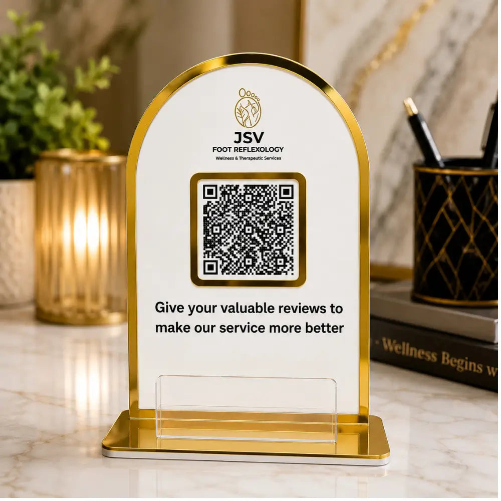 Custom Acrylic QR Code Stand with Card Holder