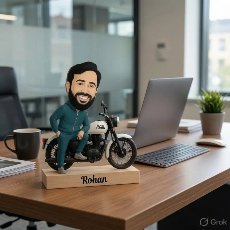 Customized Royal Enfield Bullet Caricature