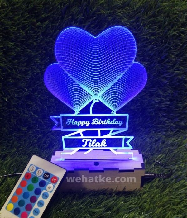 Customized 3D Heart illusion LED Lamp - 3