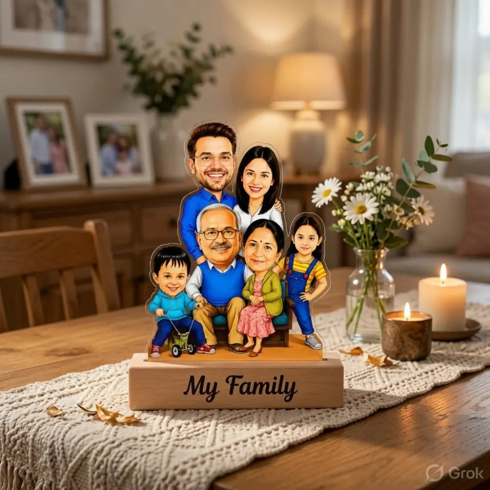 Customized Family Caricature For 6 Persons
