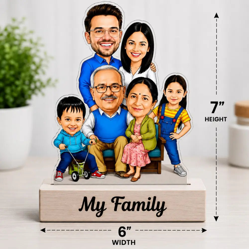 Customized Family Caricature For 6 Persons