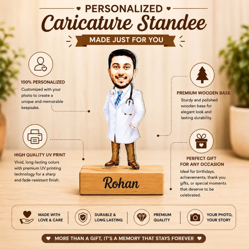 Customized Doctor Caricature With Name And Photo