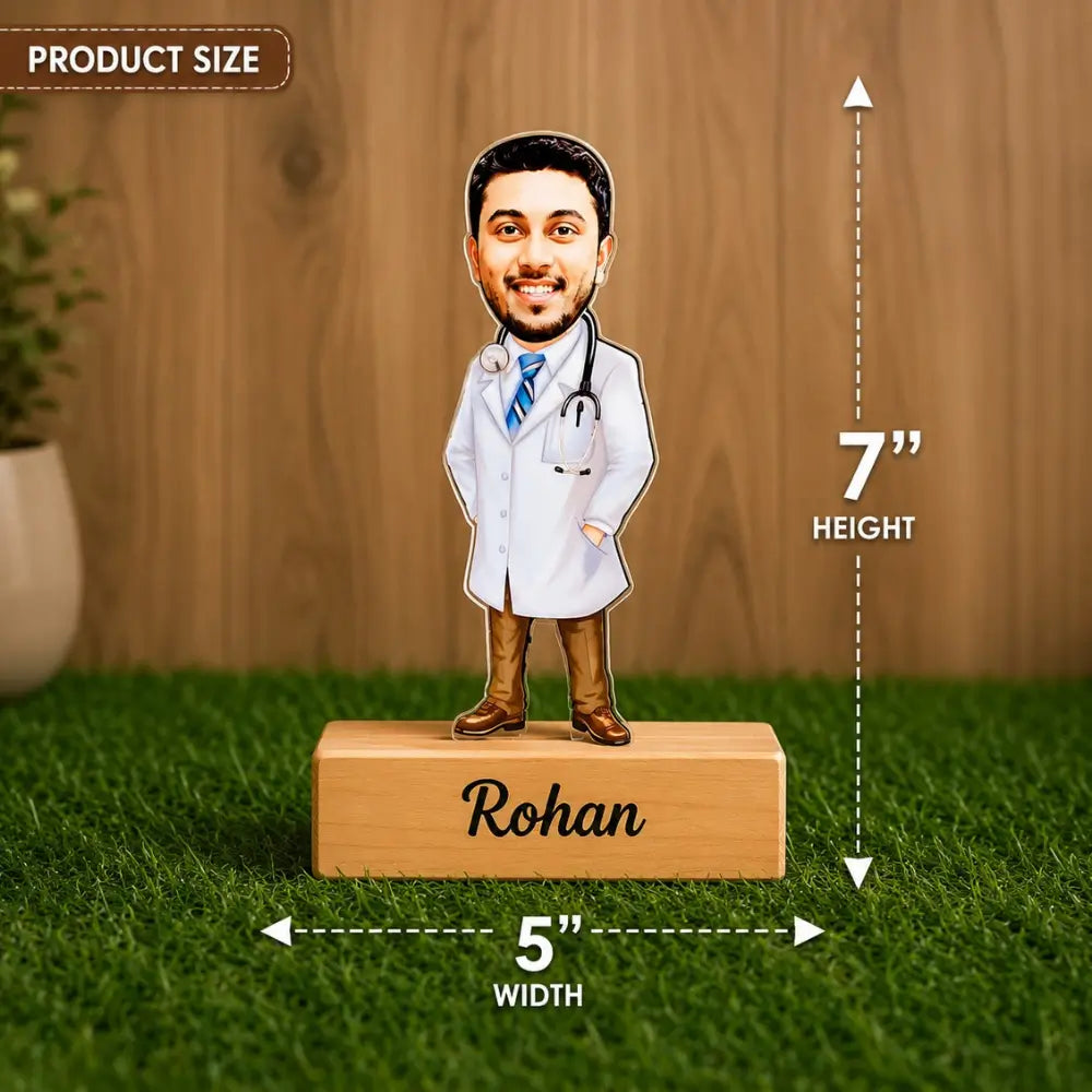 Customized Doctor Caricature With Name And Photo