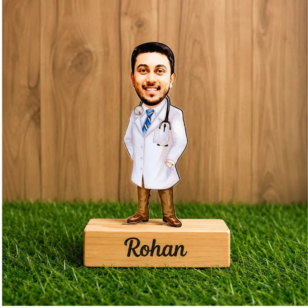 Customized Doctor Caricature With Name And Photo