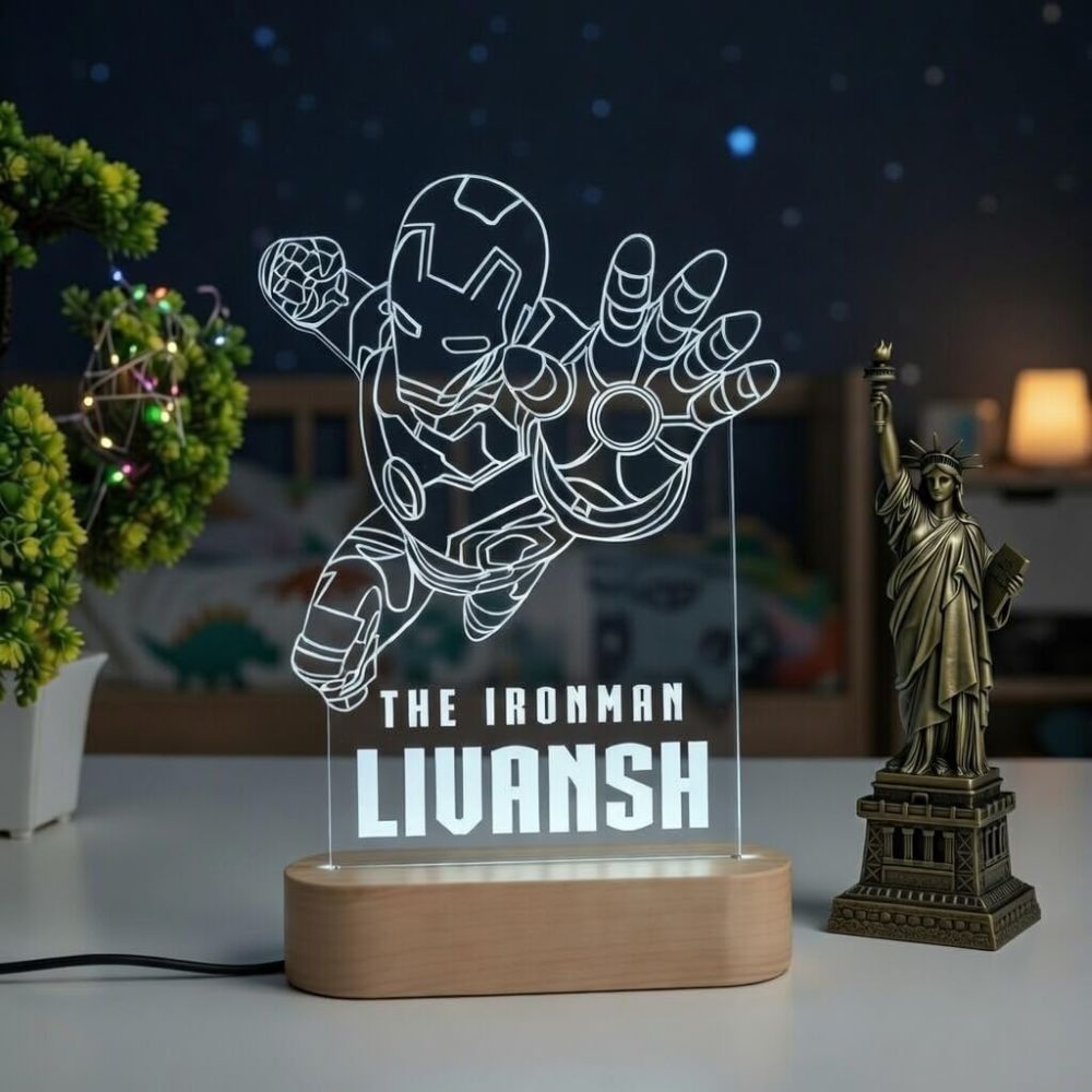 Personalized Iron Man LED Lamp with Name - 2