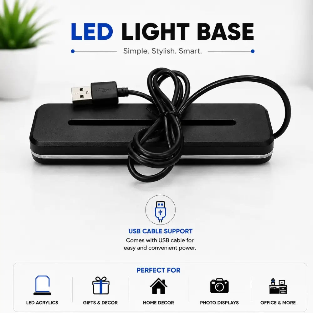 USB Type-C LED Lamp Base for Acrylic Photo Frames