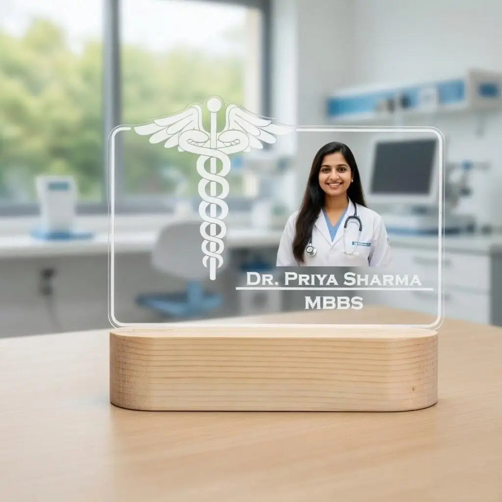 Customized 3D illusion lamp for Doctor With Name & Photo