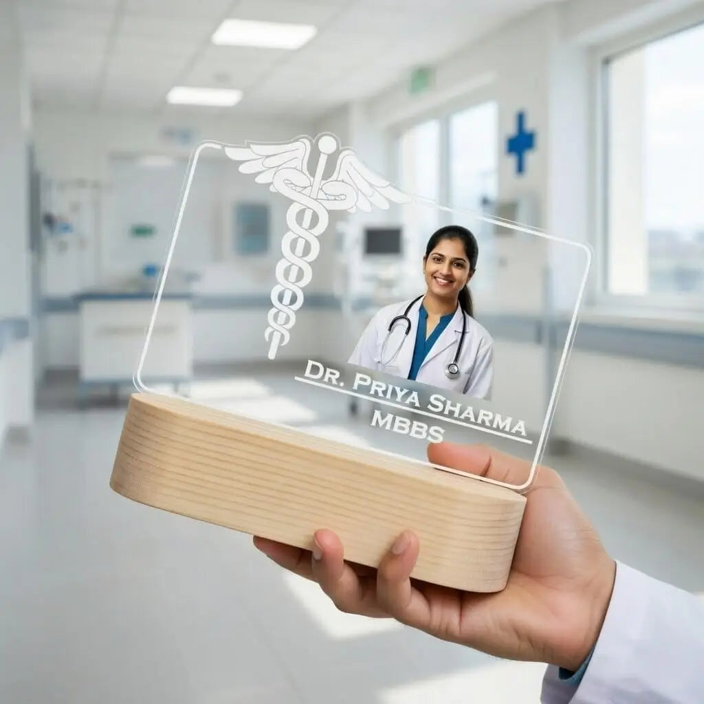 Customized 3D illusion lamp for Doctor With Name & Photo