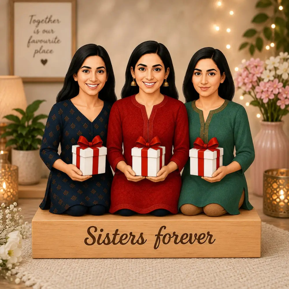 Personalized Sisters Forever Caricature