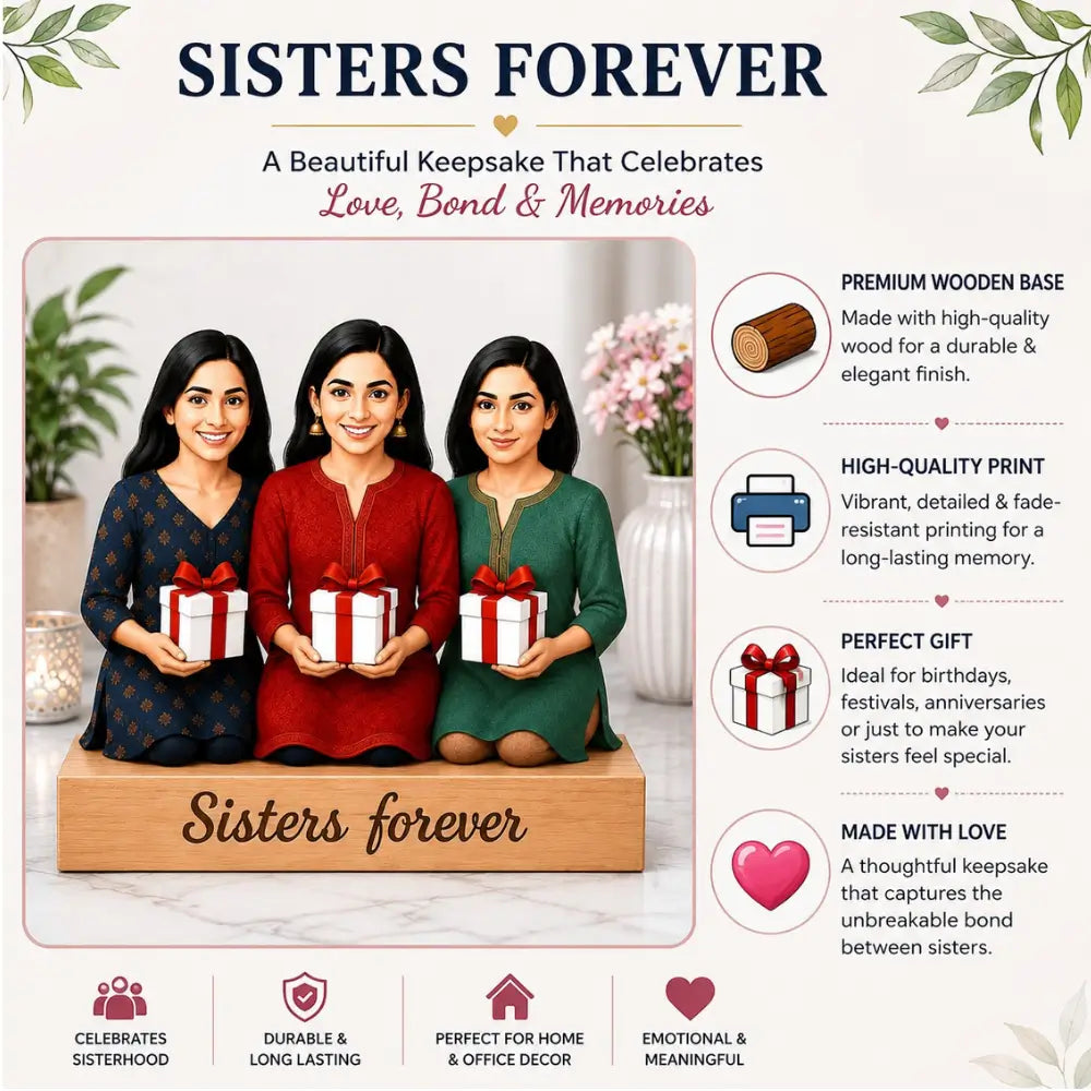 Personalized Sisters Forever Caricature