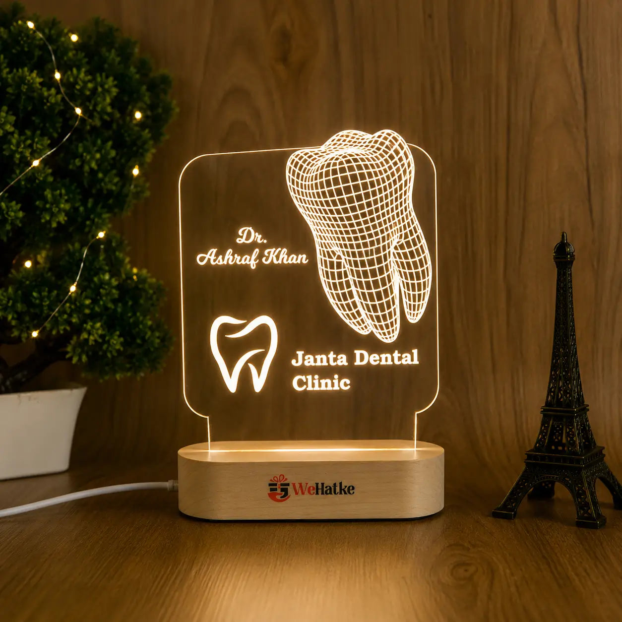 Customized Dentist tooth lamp with logo & name