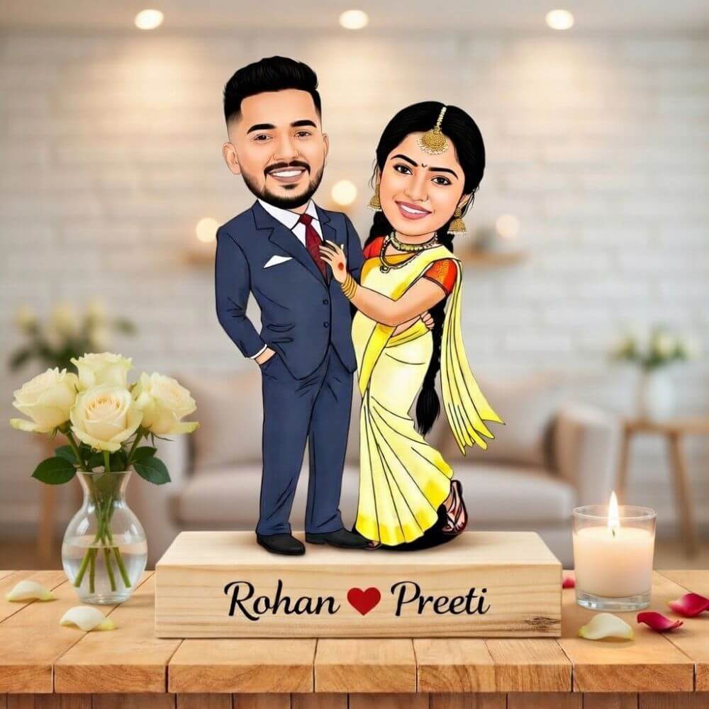 Customized couple wedding caricature