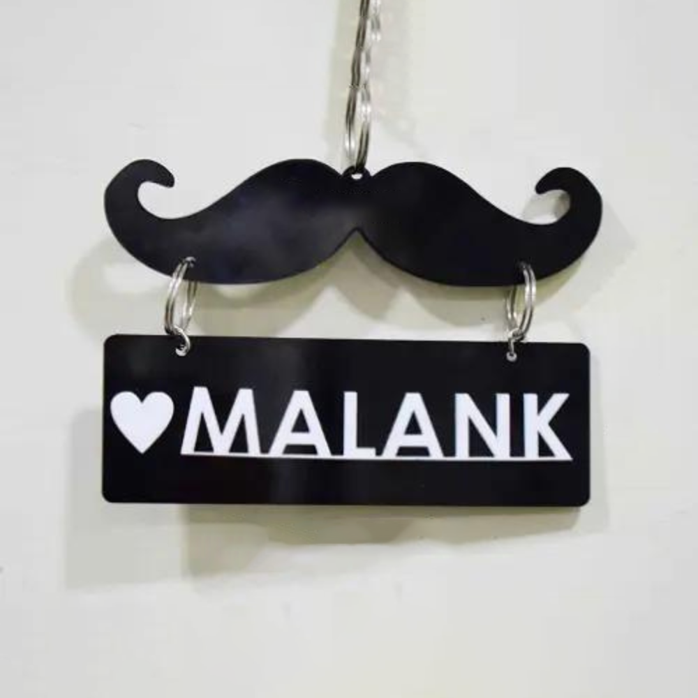 Customized Mustache Car hanging With Name - 2