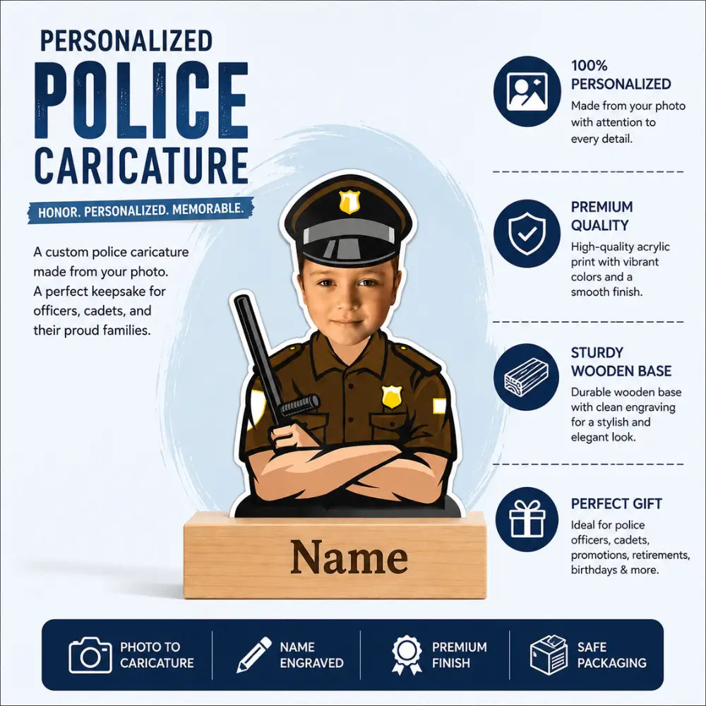 Customized Caricature with Indian police dress