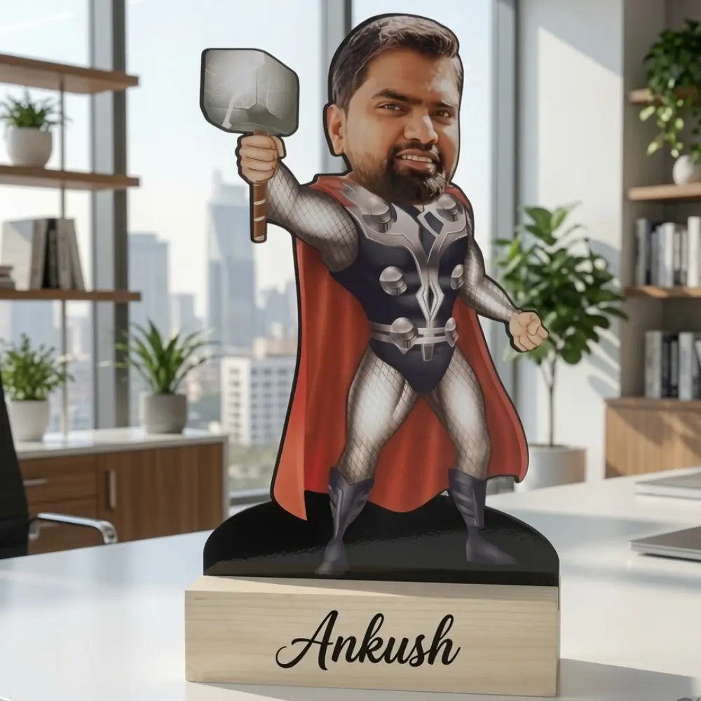 Personalized Thor Photo Caricature Standee |