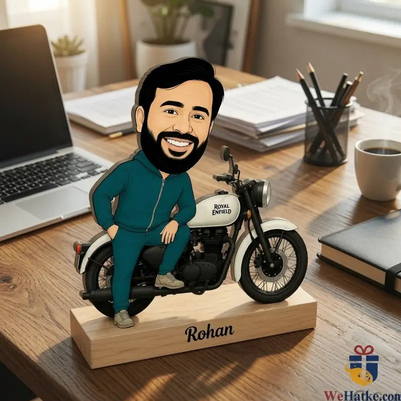 Customized Royal Enfield Bullet Caricature