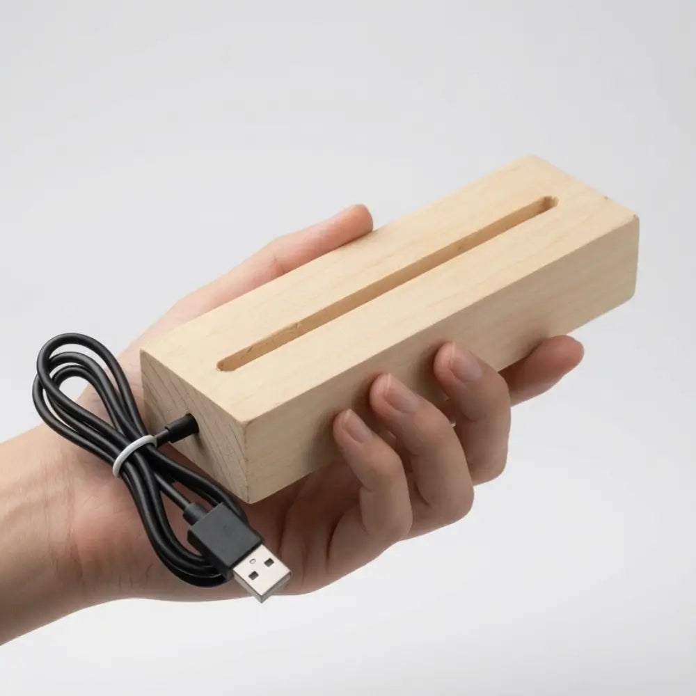 USB Wooden LED Lamp Base for Acrylic Night Lamps