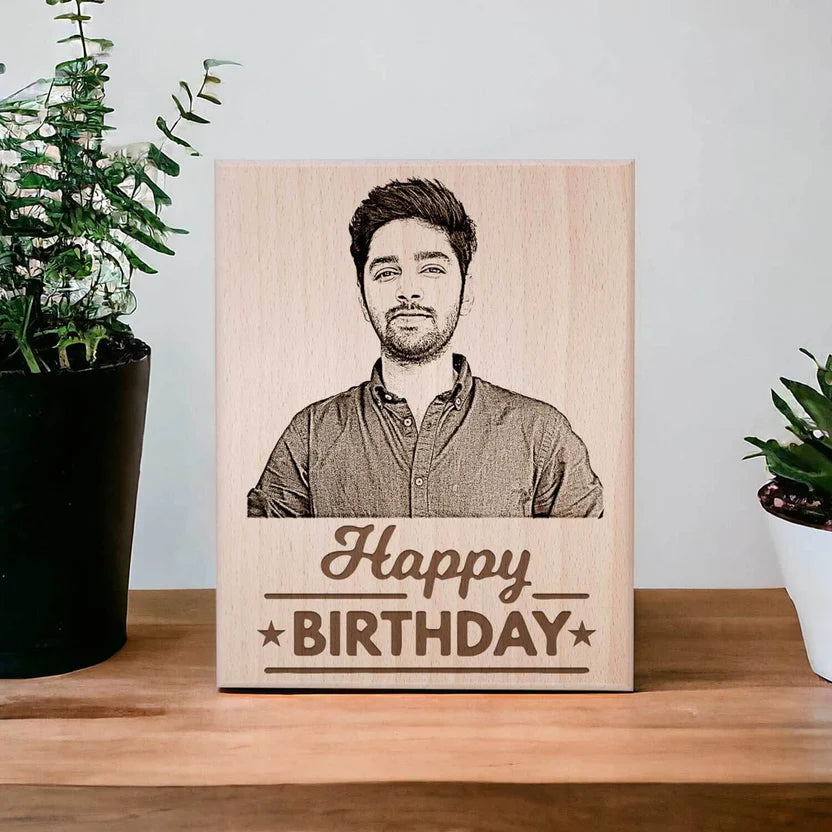 Personalized Wooden Birthday Photo Frame for Brother |